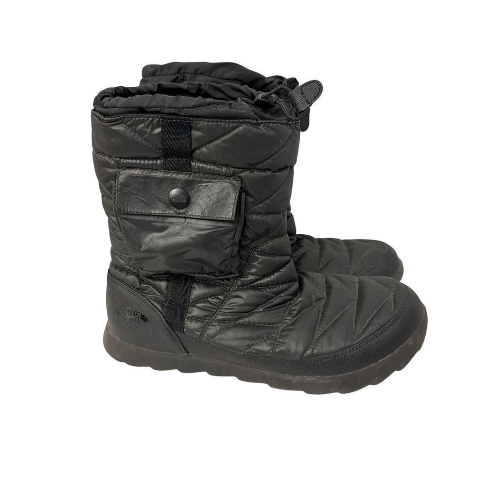 The North Face Thermoball Boots Womens 10 Black Pocket Pull On Winter Insulated